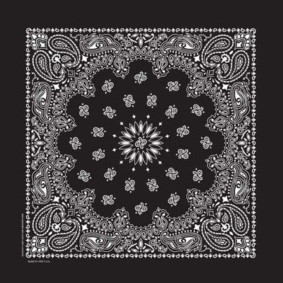 NT4407 Bandana Paisley Black Bandanas Carolina Mfg.