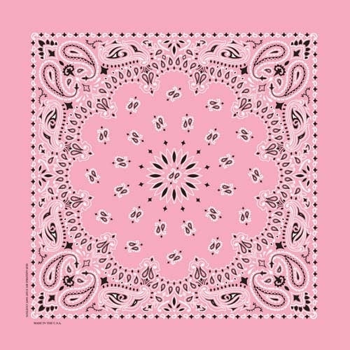 NT4408 Bandana Paisley Light Pink Bandanas Carolina Mfg.