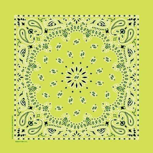NT4410 Bandana Paisley Lime Bandanas Carolina Mfg.