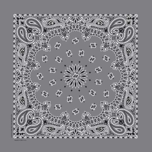 NT4411 Bandana Paisley Charcoal Bandanas Carolina Mfg.