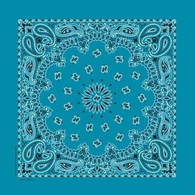 NT4412 Bandana Paisley Turquoise Bandanas Carolina Mfg.