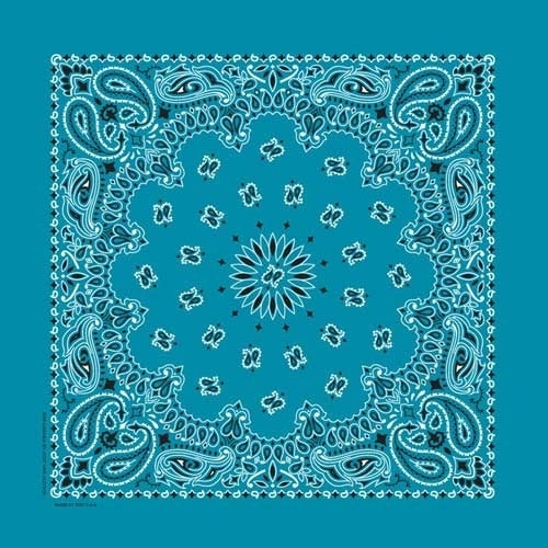 NT4412 Bandana Paisley Turquoise Bandanas Carolina Mfg.