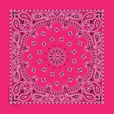NT4413 Bandana Paisley Hot Pink Bandanas Carolina Mfg.
