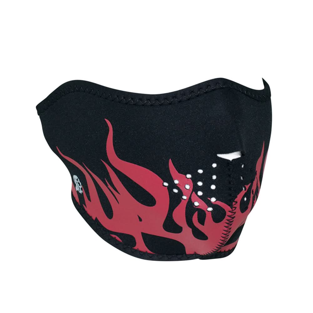 WNFM229RH ZAN® Half Mask- Neoprene- Red Flames Half Face Masks ZAN Headgear