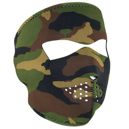 WNFM118 ZAN® Full Mask- Neoprene- Woodland Camo Full Face Masks ZAN Headgear