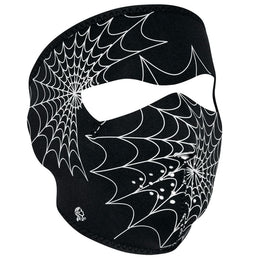 WNFM057G ZAN® Full Mask- Neoprene- Spider Web, Glow in the Dark Full Face Masks ZAN Headgear