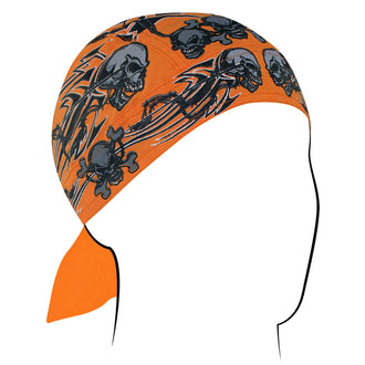 Z669 Flydanna®, Cotton, Orange Tribal Skull