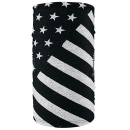 TF091 Motley Tube® Fleece Lined Polyester, Black and White Flag Head/Neck/Sleeve Gear ZAN Headgear