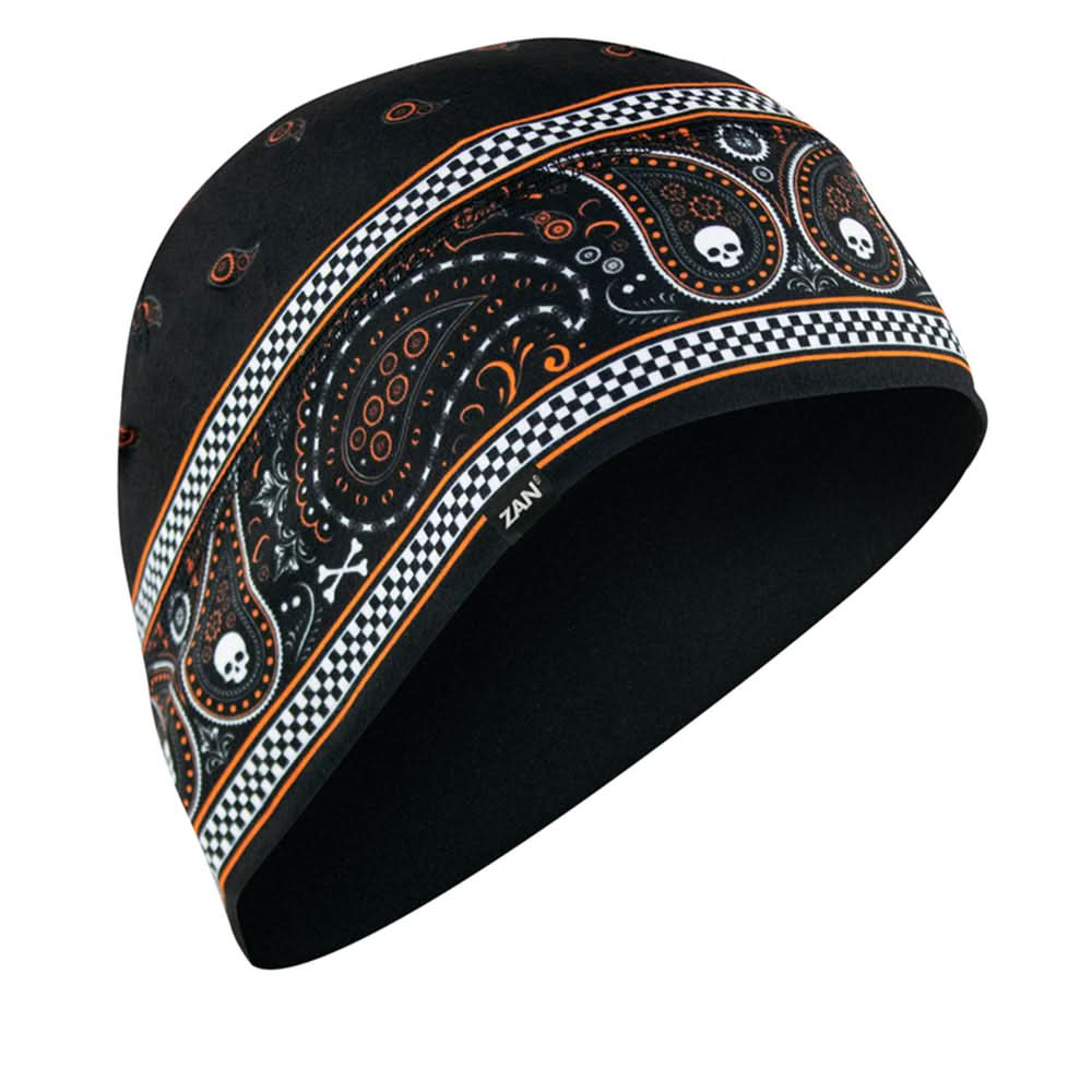 WHLL197 Helmet Liner/Beanie SportFlex(tm) Series, Black & Orange Classic ZANHEADGEAR ZAN Headgear