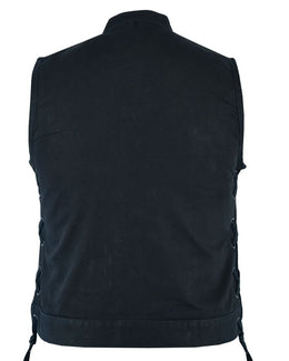 Dark Blossom Black womens denim vest Women's Denim Vests Renegade Classics