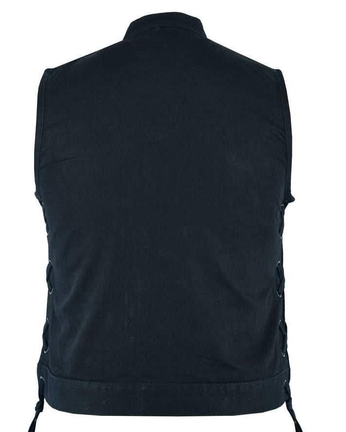 Dark Blossom Black womens denim vest Women's Denim Vests Renegade Classics