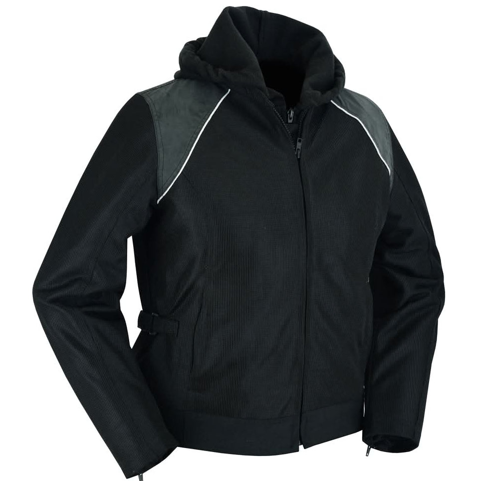 Darkstream Women's Mesh Motorcycle Jacket - Black/ Black Tone Reflective Women's Textile Jackets Renegade Classics