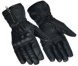 Everest Men's leather motorcycle gloves - Black Men's Gauntlet Gloves Renegade Classics