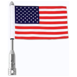 BKFLGPL18 MC 18IN Flagpole + USA Flag Motorcycle Mounts Maxam