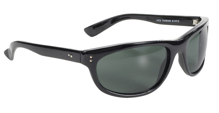 81012 Dirty Harry MC Sunglass Wrap Blk/Dk Green Lens