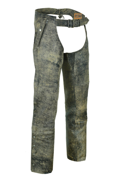 Invicto Unisex Antique Brown leather motorcycle chaps Chaps & Pants Renegade Classics