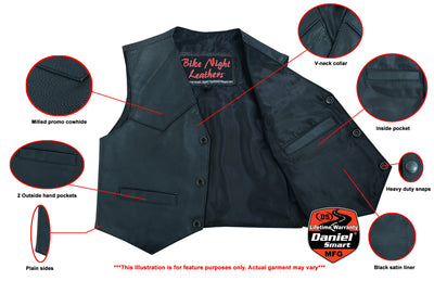 Barly kids leather vest Kid's Leather Renegade Classics