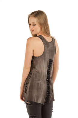 Women's Long Live The Brave Skull & Roses Tank Top Women's Shirts Liberty Wear