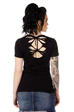 Women's Dare Devil Heart Slit Back Biker Top Women's Shirts Liberty Wear