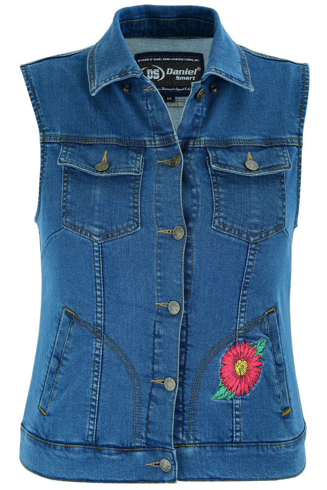 Red Daisy Women's Denim  Vest