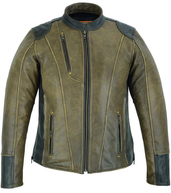 Spirit Rider Women's Vintage Brown Leather Motorcycle Jacket