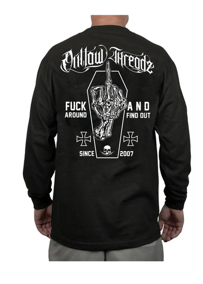 Outlaw Threadz - Fuck Around and Find Out - Coffin - Men's Long Sleeve Shirt Men's Shirts Outlaw Threadz