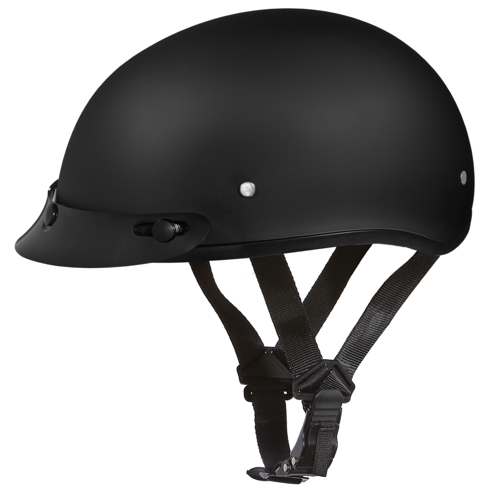 DOT Approved Daytona Skull Cap Helmet – Dull Black Helmets Daytona Helmets