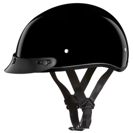 D1-A D.O.T. DAYTONA SKULL CAP- HI-GLOSS BLACK Helmets Daytona Helmets