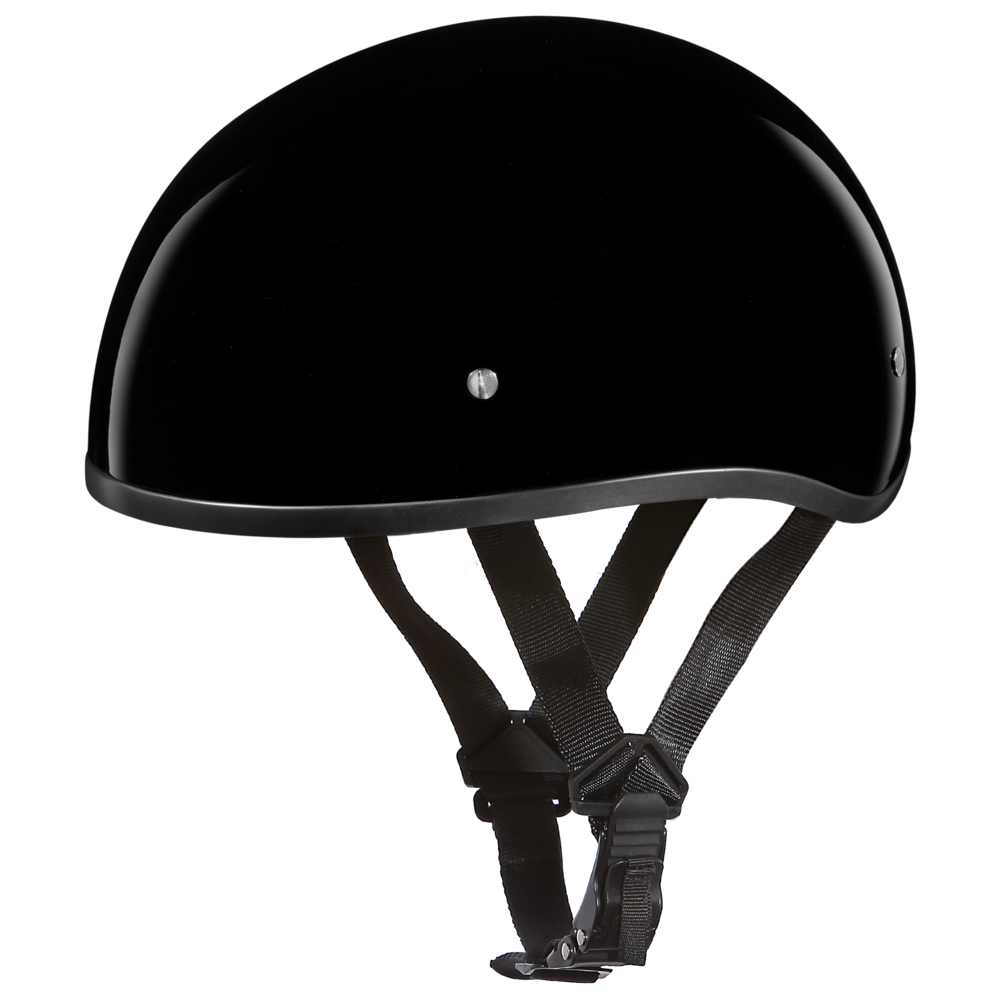D1-ANS D.O.T. DAYTONA SKULL CAP W/O VISOR - HI-GLOSS BLACK Helmets Daytona Helmets