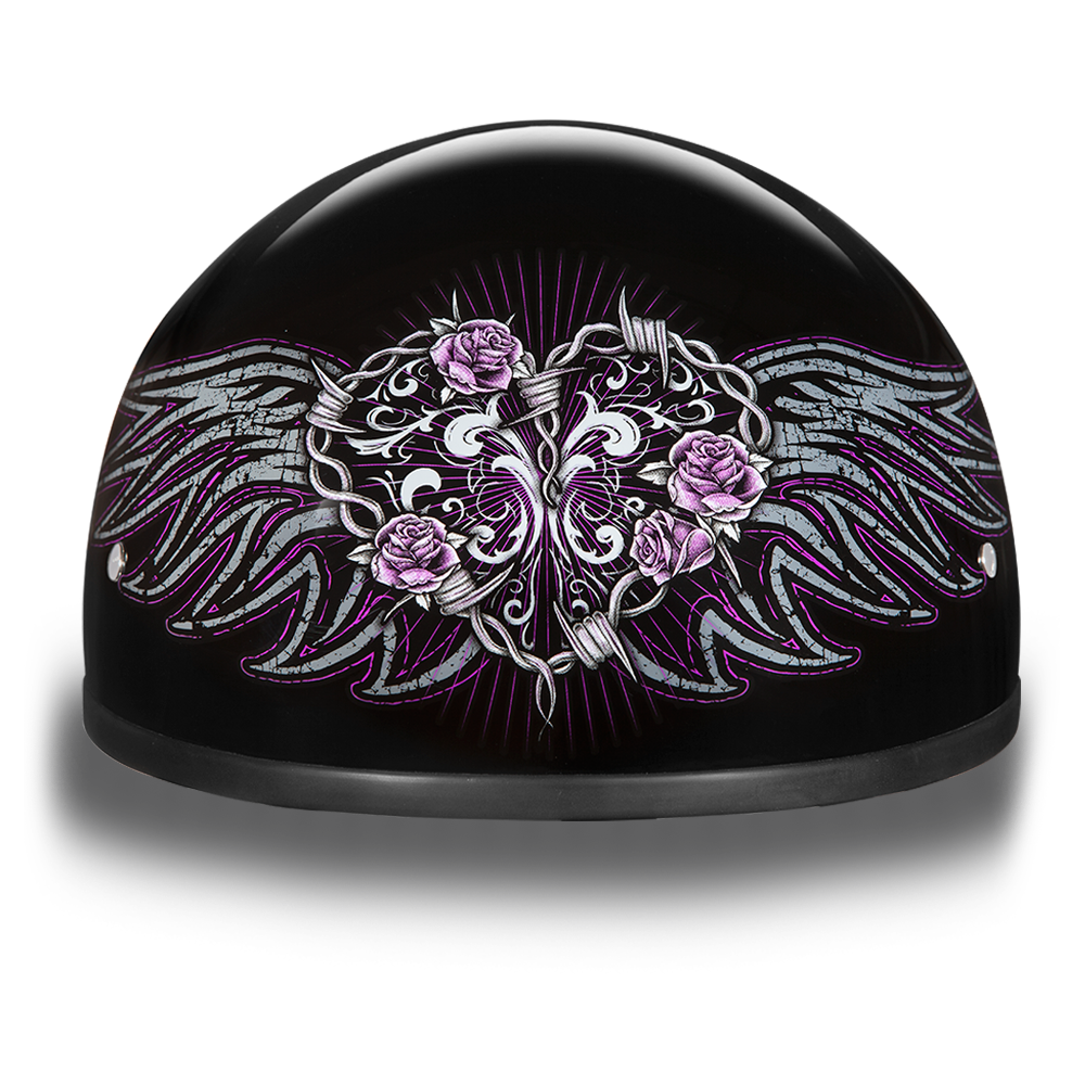 D6-BWH D.O.T. DAYTONA SKULL CAP - W/ BARBED WIRE HEART Helmets Daytona Helmets