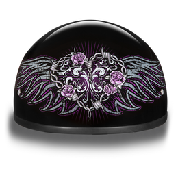 D6-BWH D.O.T. DAYTONA SKULL CAP - W/ BARBED WIRE HEART Helmets Daytona Helmets