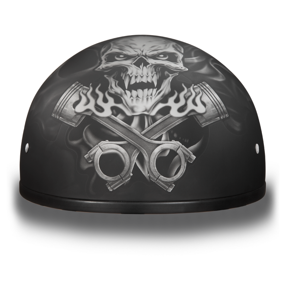 D6-PS D.O.T. DAYTONA SKULL CAP - W/ PISTONS SKULL Helmets Daytona Helmets