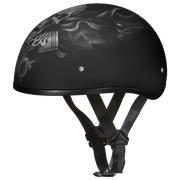 D6-PS D.O.T. DAYTONA SKULL CAP - W/ PISTONS SKULL Helmets Daytona Helmets