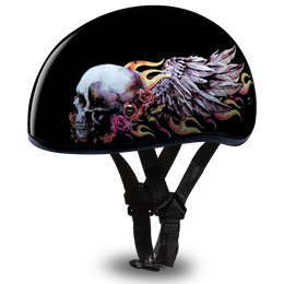 D6-SKW D.O.T. DAYTONA SKULL CAP - W/ SKULL WINGS Helmets Daytona Helmets