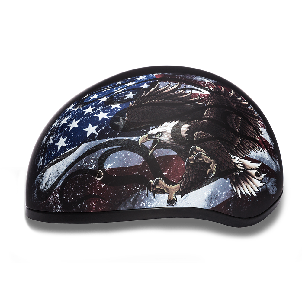 D6-USA ‘DAYTONA SKULL CAP’ with USA Flag and Eagle Half Face Helmet Helmets Daytona Helmets