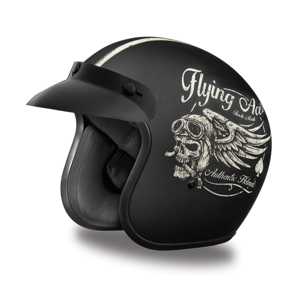 DC6-FAC D.O.T. DAYTONA CRUISER - W/ FLYING ACE'S Helmets Daytona Helmets