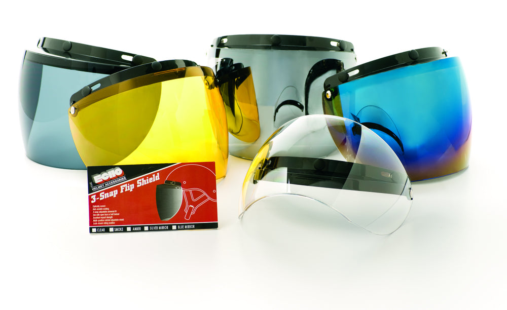 02-201 3 Snap Flip Shield - Hard Coated Smoke Helmet Accessories Echo