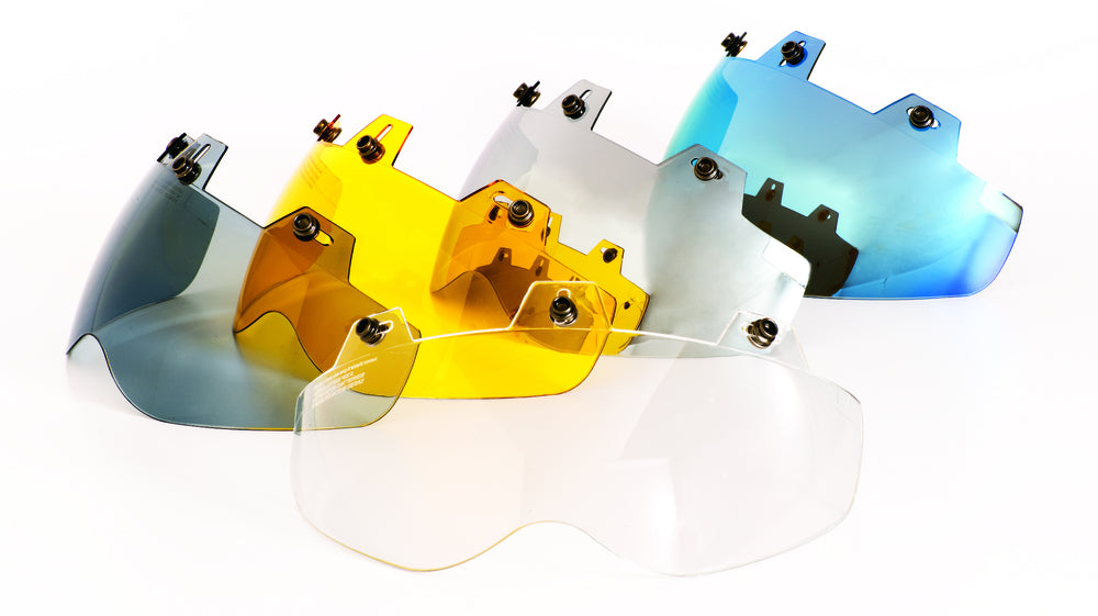 02-312 3 Snap Shorty Shield - Hard Coated Blue Mirror Helmet Accessories Echo