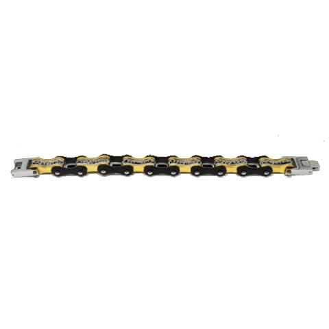 VJ1113 Two Tone Black/Gold W/White Crystal Centers Bracelets Renegade Classics