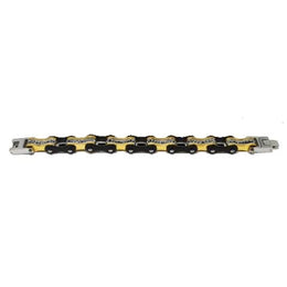 VJ1113 Two Tone Black/Gold W/White Crystal Centers Bracelets Renegade Classics