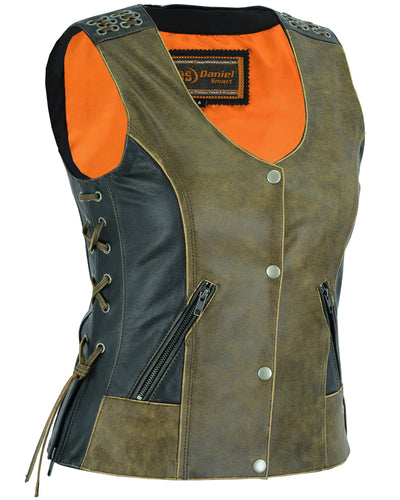 Heavex Women's leather motorcycle vest Women's Leather Vests Renegade Classics
