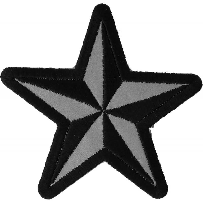 P1479REF Reflective Nautical Star Novelty Iron on Patch Patches The Cheap Place