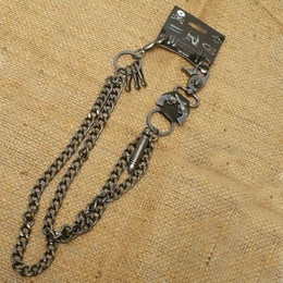 WA-WC7031 Wallet Chain with a skull / guns / bullet designs, double c Wallet Chains/Key Leash Renegade Classics