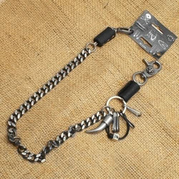 WA-WC7032 Wallet Chain with a skull / horn / leather designs, single Wallet Chains/Key Leash Renegade Classics
