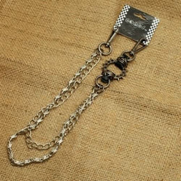 WA-WC7702W Spike ring Wallet Chain with chrome double chain, Wallet Chains/Key Leash Renegade Classics