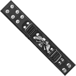 BR-SD1012W Winged Vinyl bracelet with winged skull design. Bracelets Renegade Classics