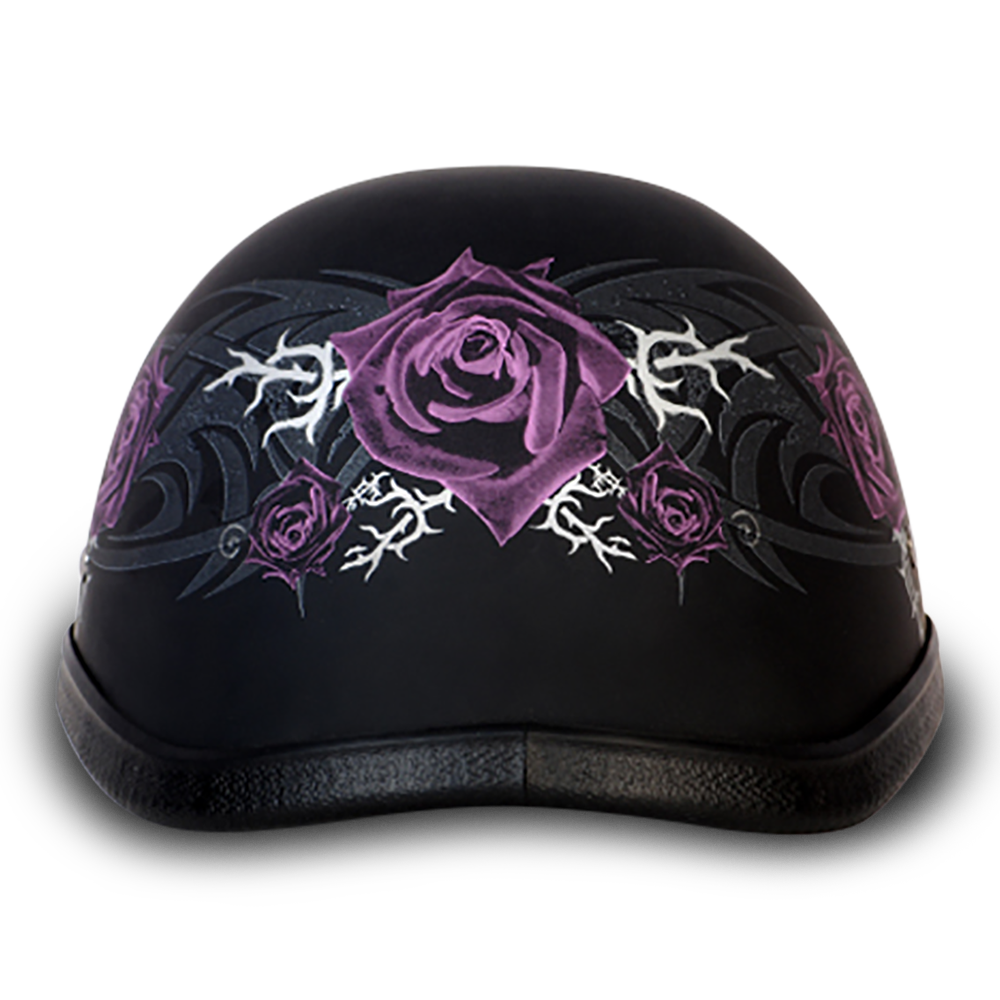 6002PR EAGLE- W/ PURPLE ROSE Non-DOT Helmets Daytona Helmets