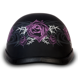6002PR EAGLE- W/ PURPLE ROSE Non-DOT Helmets Daytona Helmets
