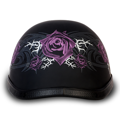 6002PR EAGLE- W/ PURPLE ROSE Non-DOT Helmets Daytona Helmets