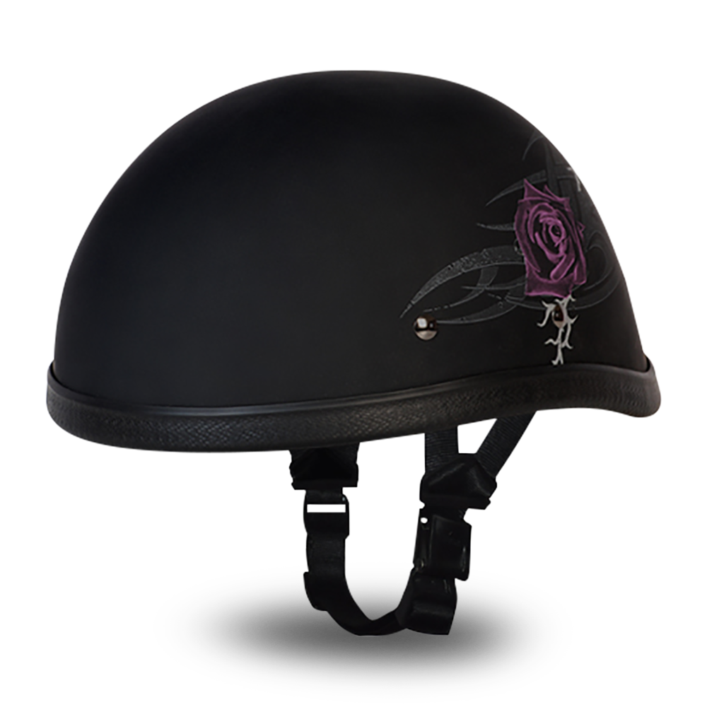 6002PR EAGLE- W/ PURPLE ROSE Non-DOT Helmets Daytona Helmets